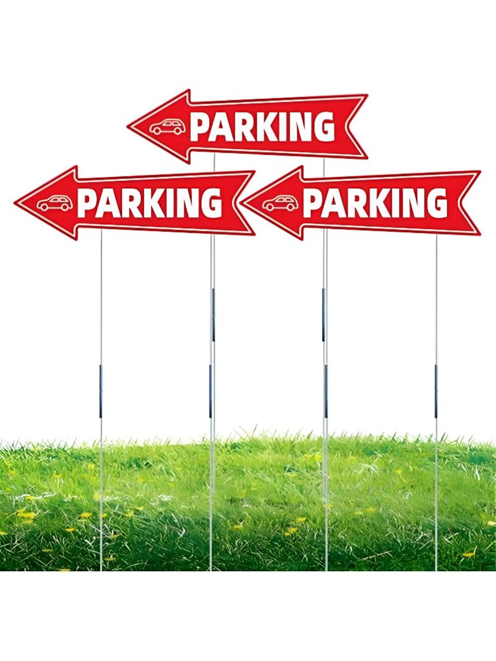 16 X 5 Inch Directional Parking Signs with Arrows - Durable Corrugated Plastic